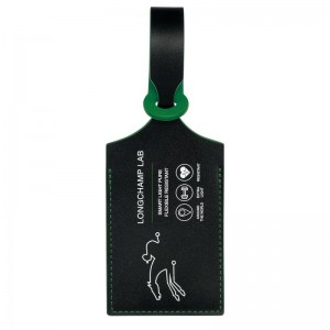 Accesorios long champ LGP Travel Luggage tag Leather Hombre Negras Verde | COZU9276