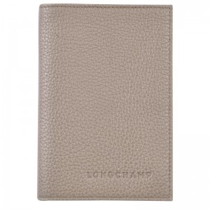 Accesorios long champ Le FoulonnÉ Passport cover Leather Mujer Turtledove | CODF8177