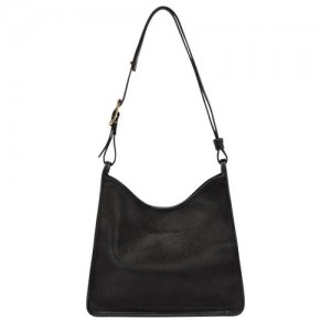 Bolsa De Hombro long champ Le FoulonnÉ M Hobo Leather Mujer Negras | COHA7577