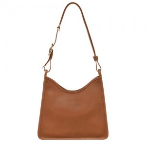 Bolsa De Hombro long champ Le FoulonnÉ M Hobo Leather Mujer Caramel | COGS7578