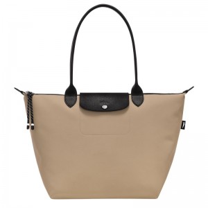 Bolsa De Hombro long champ Le Pliage Energy L Tote Recycled canvas Mujer Clay | COZU7508