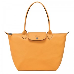 Bolsa De Hombro long champ Le Pliage Xtra M Tote Leather Mujer Albaricoque | COBE7564