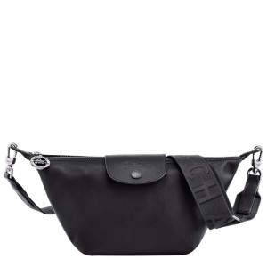 Bolsa De Hombro long champ Le Pliage Xtra XS Crossbody Leather Mujer Negras | COLI7574