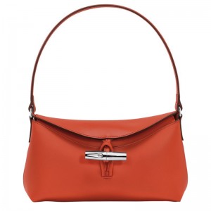 Bolsa De Hombro long champ Le Roseau S Hobo Leather Mujer Paprika | COSG7529