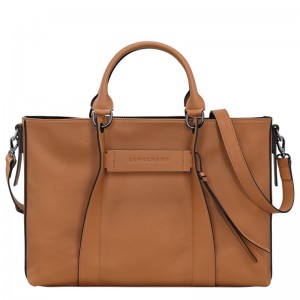 Bolsa de Mano long champ 3D L Leather Mujer Natural | COQM7281