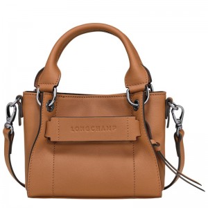 Bolsa de Mano long champ 3D XS Leather Mujer Natural | COEB7278