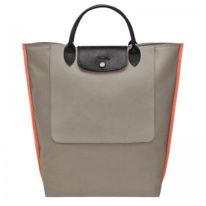 Bolsa de Mano long champ Cabas M Tote Canvas Mujer Clay | COQM7228