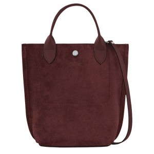 Bolsa de Mano long champ Cabas XS Tote Leather Mujer Burdeos | COSG7217