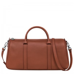 Bolsa de Mano long champ Daylong L Leather Mujer Cognac | COHA7265