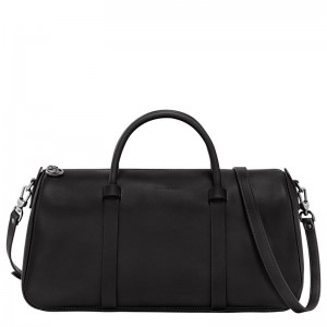 Bolsa de Mano long champ Daylong L Leather Mujer Negras | COGS7266