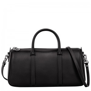 Bolsa de Mano long champ Daylong M Leather Mujer Negras | COAH7270