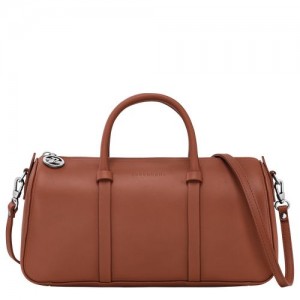 Bolsa de Mano long champ Daylong M Leather Mujer Cognac | COSG7373