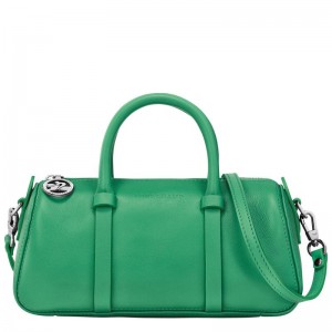 Bolsa de Mano long champ Daylong S Leather Mujer Verde | COYX7275