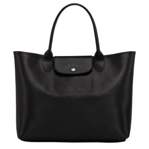 Bolsa de Mano long champ Le Pliage City L Tote Canvas Mujer Negras | COBE7153