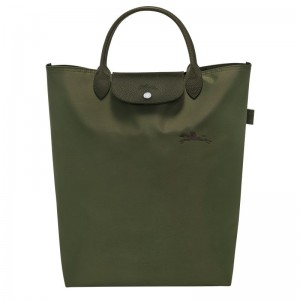 Bolsa de Mano long champ Le Pliage Green M Tote Canvas Mujer Forest | COOK7168