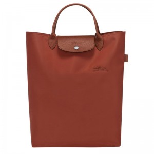 Bolsa de Mano long champ Le Pliage Green M Tote Canvas Mujer Chestnut | COIL7169