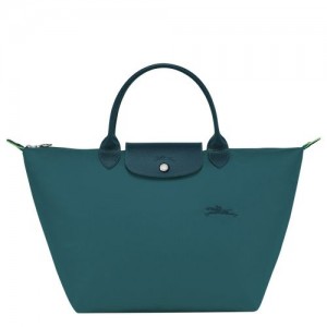 Bolsa de Mano long champ Le Pliage Green M Recycled canvas Mujer Verde Menta | COAH7343