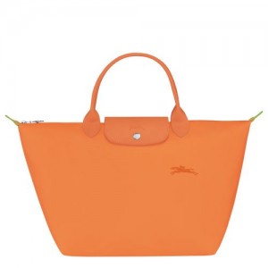 Bolsa de Mano long champ Le Pliage Green M Recycled canvas Mujer Naranjas | CODF7345