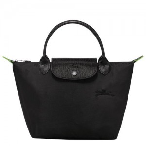 Bolsa de Mano long champ Le Pliage Green S Recycled canvas Mujer Negras | COMQ7358