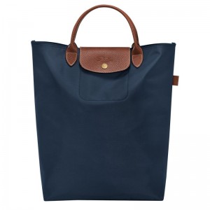 Bolsa de Mano long champ Le Pliage Original M Tote Canvas Hombre Azul Marino | COIL8900