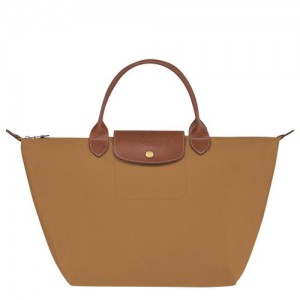 Bolsa de Mano long champ Le Pliage Original M Recycled canvas Mujer Fawn | COEB7330