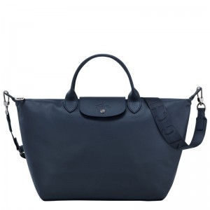 Bolsa de Mano long champ Le Pliage Xtra L Leather Hombre Azul Marino | COEB8890