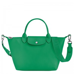 Bolsa de Mano long champ Le Pliage Xtra S Leather Mujer Verde | COFD7190