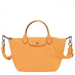 Bolsa de Mano long champ Le Pliage Xtra S Leather Mujer Albaricoque | COGS7191