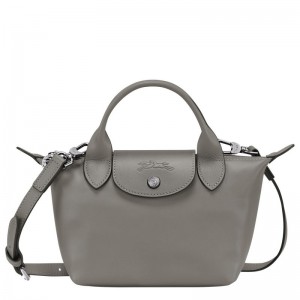 Bolsa de Mano long champ Le Pliage Xtra XS Leather Mujer Turtledove | COJP7193