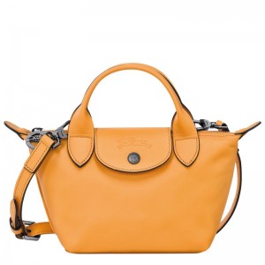 Bolsa de Mano long champ Le Pliage Xtra XS Leather Mujer Albaricoque | COCT7198