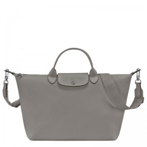 Bolsa de Mano long champ Le Pliage Xtra L Leather Mujer Turtledove | COBE7200