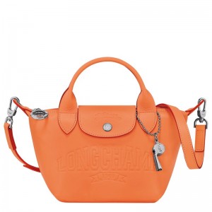 Bolsa de Mano long champ Le Pliage Xtra XS Leather Mujer Naranjas | COKO7211