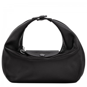 Bolsa de Mano long champ Le Pliage Xtra XS Leather Mujer Negras | COZU7313