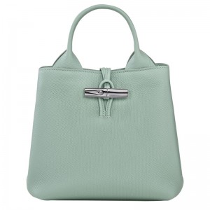 Bolsa de Mano long champ Le Roseau S Leather Mujer Celadon | CONW7308