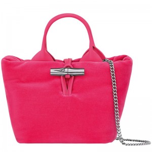 Bolsa de Mano long champ Le Roseau XS Canvas Mujer Rosas | COIL7325