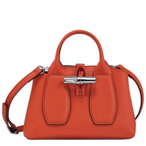 Bolsa de Mano long champ Le Roseau XS Leather Mujer Paprika | CONW7253