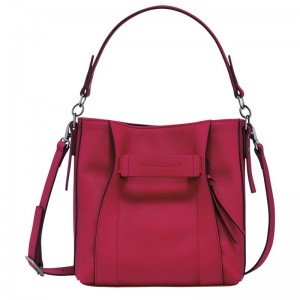 Bolsas Hombro long champ 3D S Leather Mujer Magenta | COYX7431