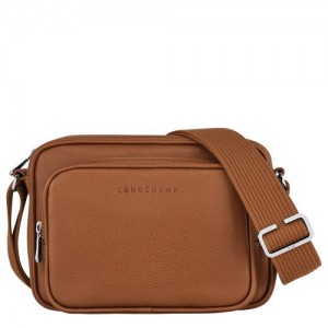 Bolsas Hombro long champ Le FoulonnÉ S Camera Leather Hombre Caramel | COJP8824