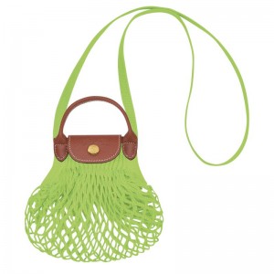 Bolsas Hombro long champ Le Pliage Filet XS Mesh Canvas Mujer Verde Verde Menta | CORV7381