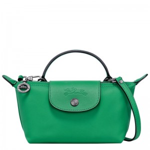 Bolsas Hombro long champ Le Pliage Xtra XS Pouch Leather Mujer Verde | COJP7401