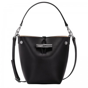 Bolsas Hombro long champ Le Roseau XS Bucket Leather Mujer Negras | CONW7409