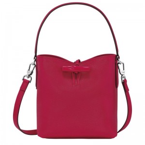 Bolsas Hombro long champ Le Roseau XS Bucket Leather Mujer Magenta | COMQ7411