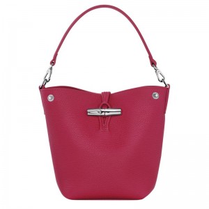 Bolsas Hombro long champ Le Roseau XS Bucket Leather Mujer Beetroot | COYX7442