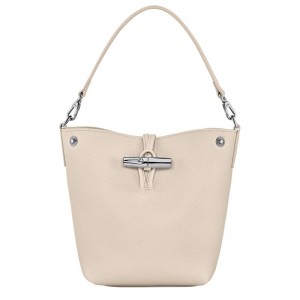 Bolsas Hombro long champ Le Roseau XS Bucket Leather Mujer Paper | COUZ7443