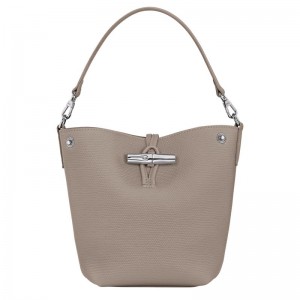 Bolsas Hombro long champ Le Roseau XS Bucket Leather Mujer Clay | COPJ7446