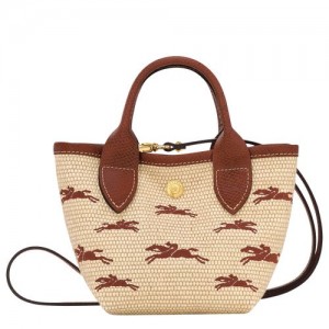 Bolsas Mini long champ Le Panier Pliage XS Basket Canvas Mujer Marrones | COIL7132