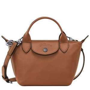 Bolsas Mini long champ Le Pliage Xtra XS Handbag Leather Mujer Cognac | COBE7101