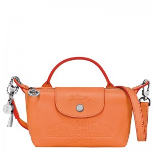 Bolsas Mini long champ Le Pliage Xtra XS Pouch Leather Mujer Naranjas | COKO7003