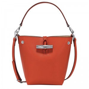 Bolsas Mini long champ Le Roseau XS Bucket Leather Mujer Paprika | COAH7010