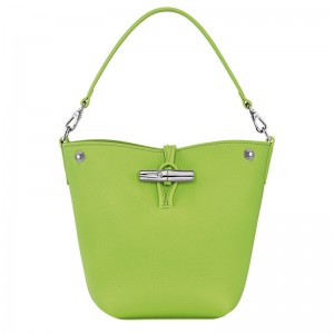 Bolsas Mini long champ Le Roseau XS Bucket Leather Mujer Verde Verde Menta | COQM7072